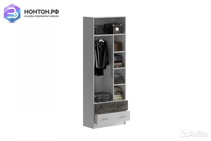 Шкаф Вега NEW Позитив бетон темный / белый