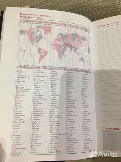 Телефонная записная книжка с алфавитом