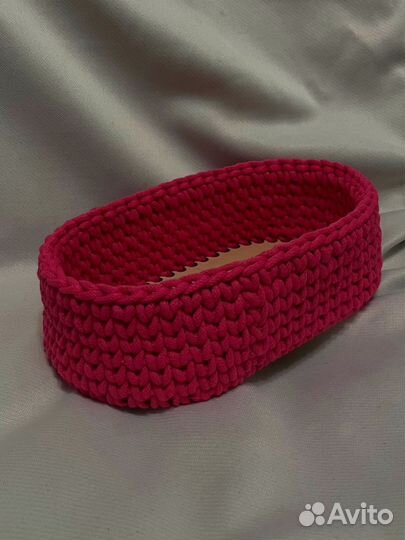 Вязаные корзинки ручной работы