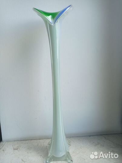 Ваза ссср, винтаж, 48 см, цветное стекло