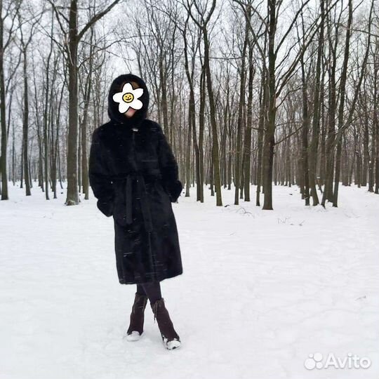 Шуба норковая с капюшоном