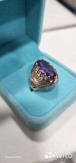 Золотое кольцо СССР 583. 5.5гр. с Алксандитом