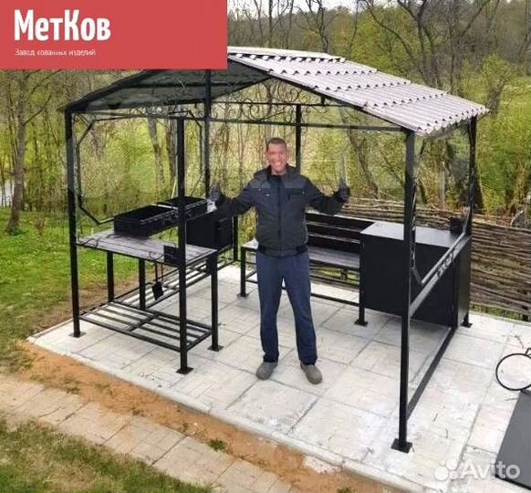 Мангал с крышей