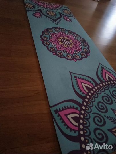 Коврик для йоги антискользящий микрофибра каучук
