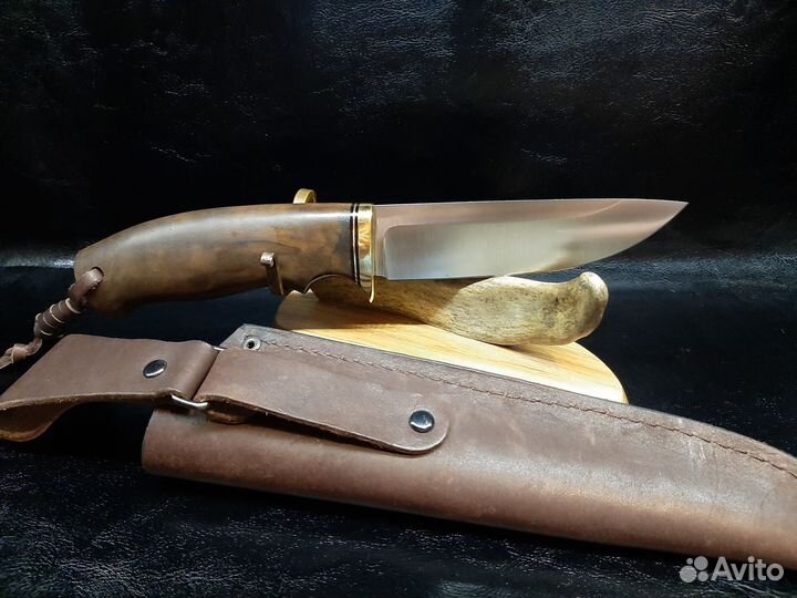 Нож олень сталь элмакс орех латунь