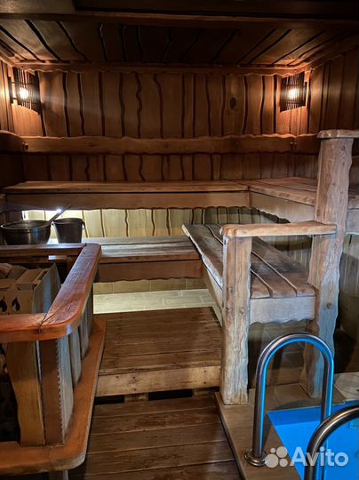 Баня на дровах с бассейном