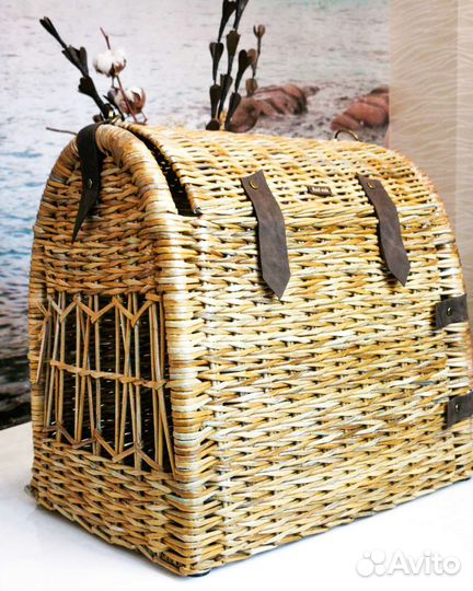 Переноска для животных плетеная