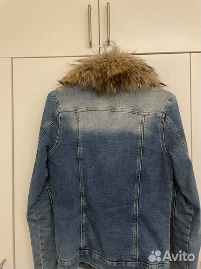 Джинсовая куртка с мехом valentin yudashkin