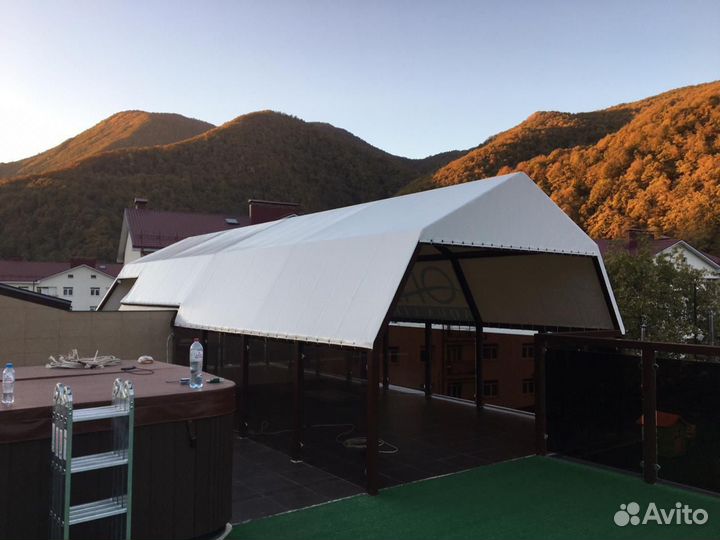 Изготовление тентов, мягких окон. Аренда шатров