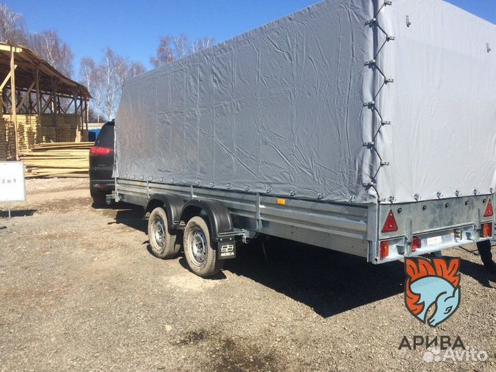 Двухосный прицеп с тентом аэро 180 см мзса 817735