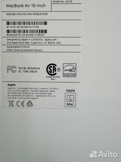 Macbook Air 15 M3 16 512 midnight