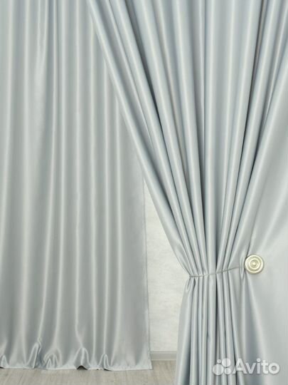 Шторы блэкаут серые