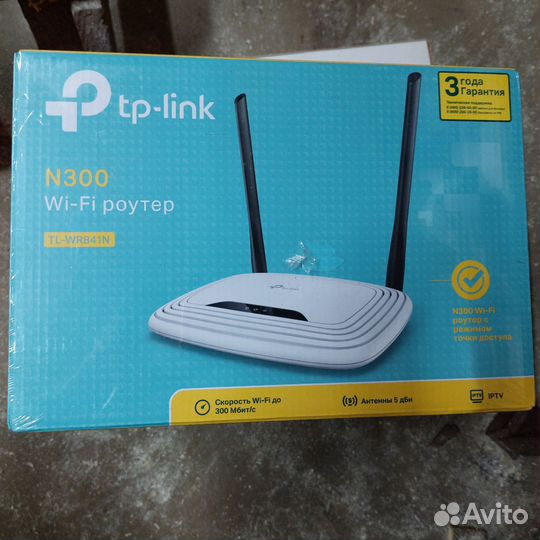 Wi-Fi роутер TP-link, N300, белый