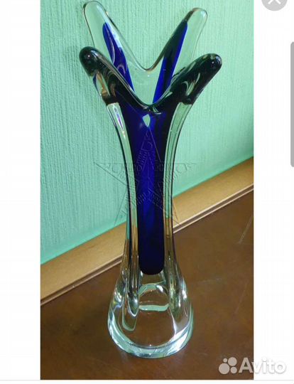 Ваза цветное стекло СССР, Чехия