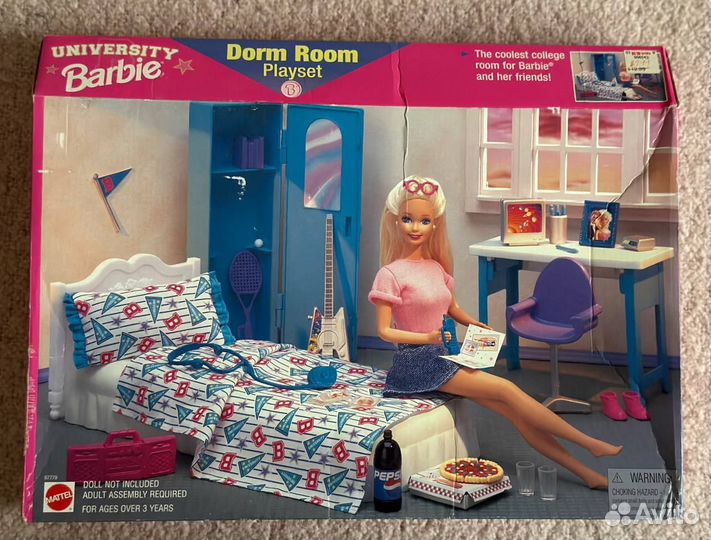 Barbie University Dorm Room мебель для Барби