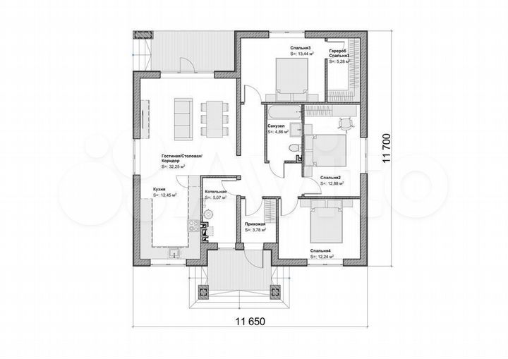 Дом 114 м² на участке 5 сот.