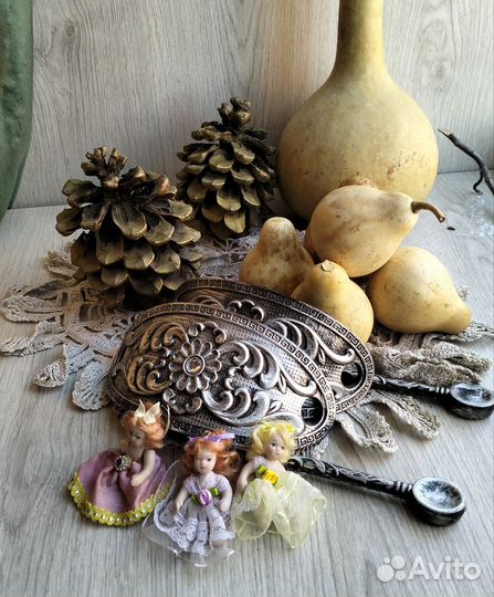 Декоративные тыквы,шишки,куколки,подхваты для штор