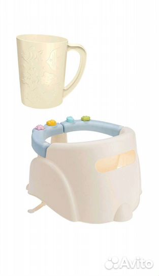 Сидение для купания голубое+кувшин 1л