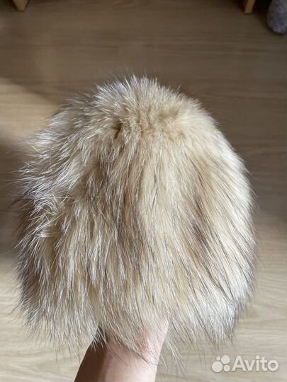 Шапка енот вязанный