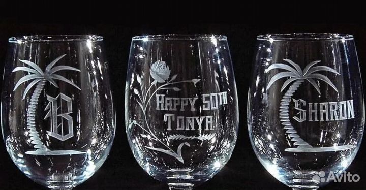 Гравировка лазерная на стекле, бокалах, стаканах