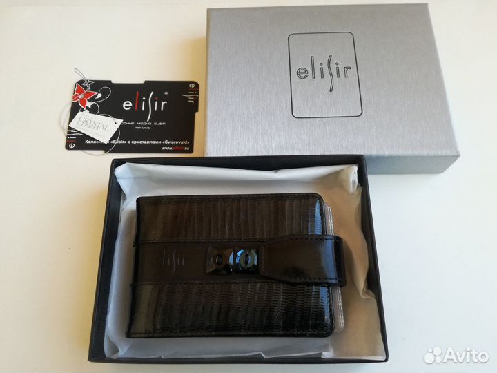 Картхолдер Визитница из натуральной кожи Сваровски