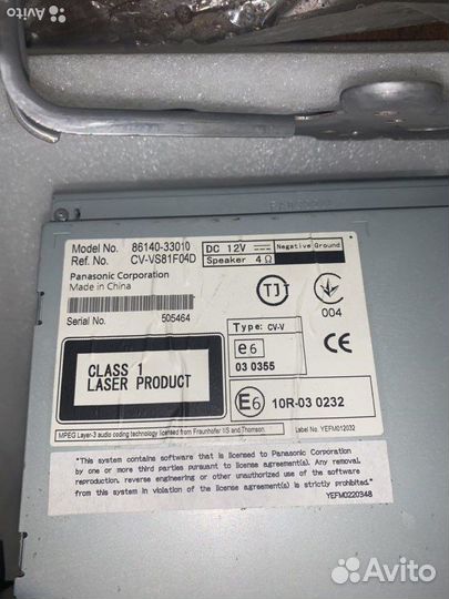 Оргинальная магнитола на camry v50