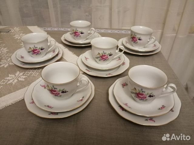 Чайный сервиз мейсенский букет, Чехословакия купить в Санкт-Петербурге ...