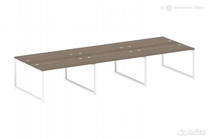 Бенч-стол на 6 раб.мест на О-образном м/к Metal sy