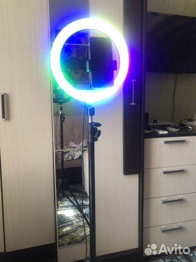Led лампа селфи кольцо цветное