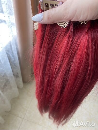 Натуральные волосы на заколках 50 см