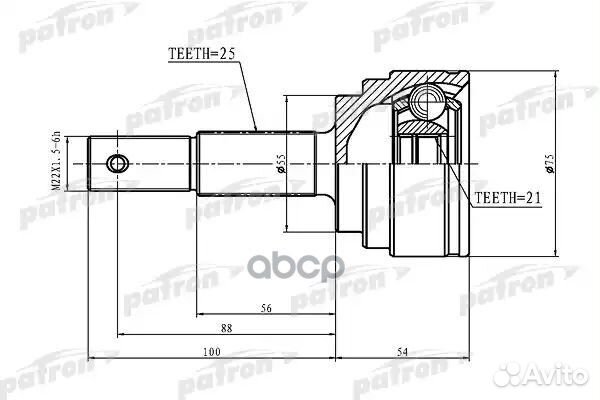 ШРУС наружный 25x55x21 nissan almera N16 (UKP)