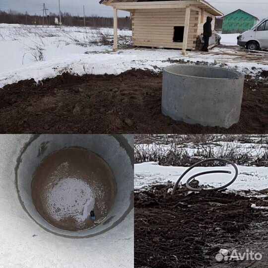 Копка и установка колодцев, септики из жб