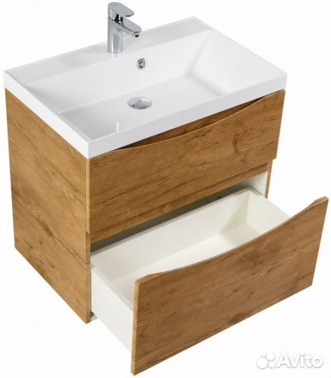 Тумба с раковиной BelBagno Marino-H60 60-BB600/450-LV-MR-AST Rovere Nature