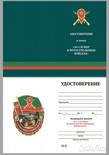 Знак За службу в мотострелковых войсках