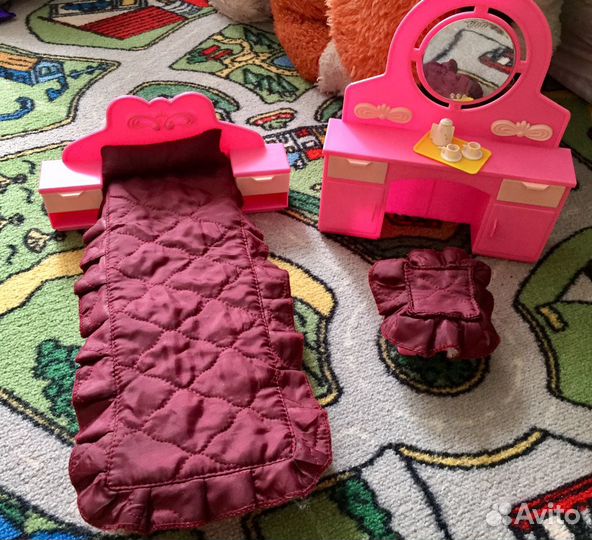 Спальный гарнитур барби, мебель для кукол