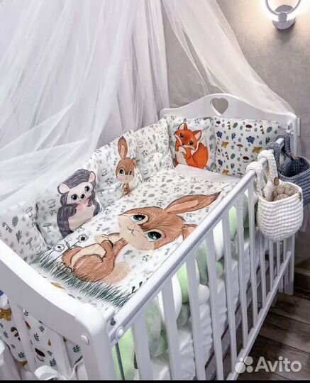 Бортики в детскую кроватку новые