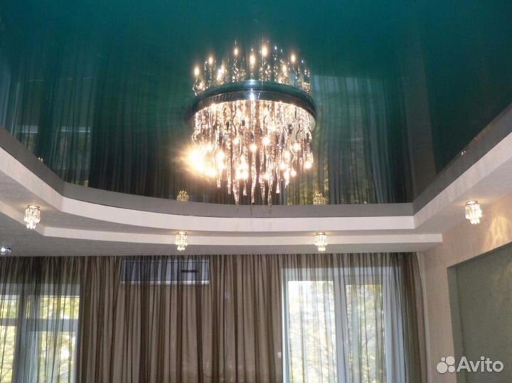 Глянцевые натяжные потолки. Замер бесплатный