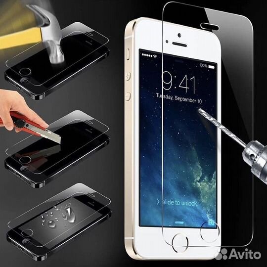 Защитное стекло на iPhone (все модели)