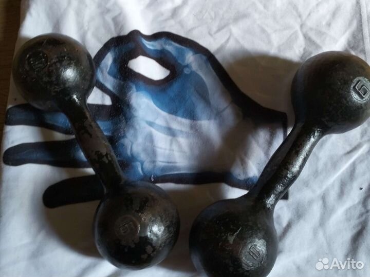 Гантели 6кг, б/у