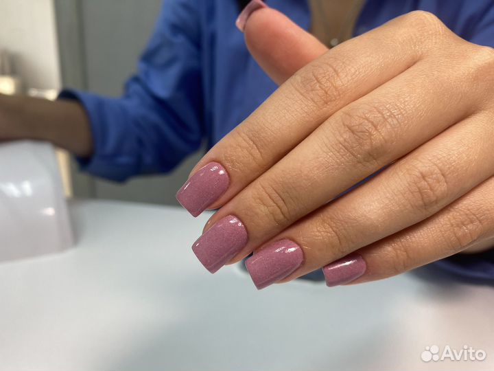 Пудровый маникюр без аллергии