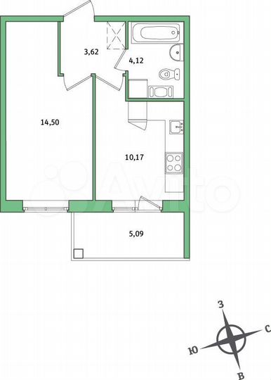 1-к. квартира, 35 м², 8/8 эт.
