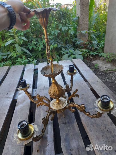 Винтажная бронзовая люстра
