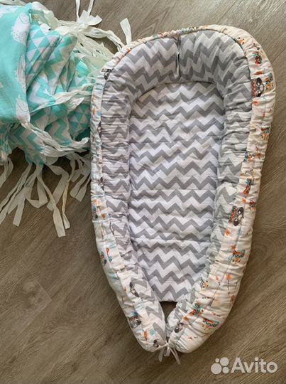 Бортики на кроватку (12шт) и кокон для малыша