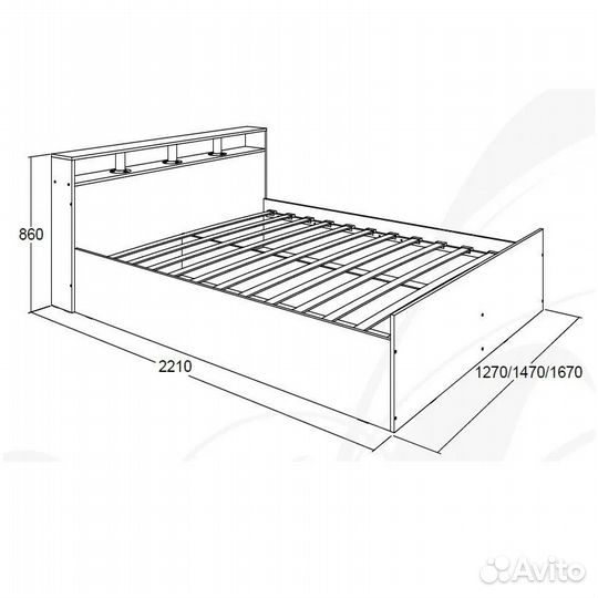 Кровать двуспальная 120х200 на фанерном основании