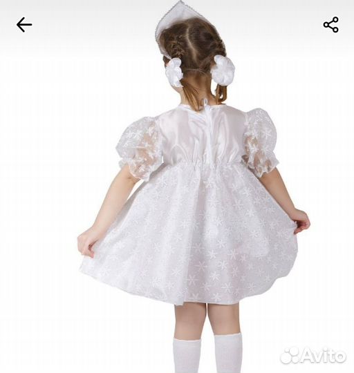 Костюм снежинки с ободком подойдет на рост 104-110