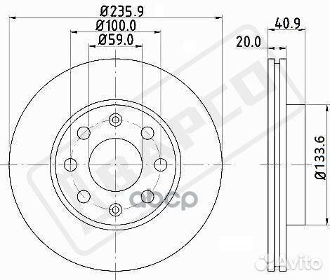 Диск тормозной вентилируемый BD0207 bapco