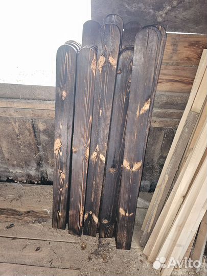 Штакетник деревянный обозженный