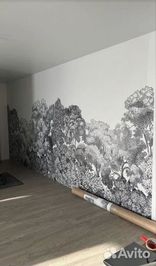 Услуги поклейка обоев