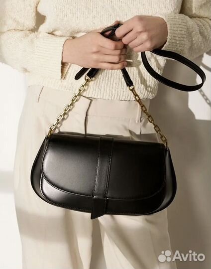 Сумка Эконика черная кожаная