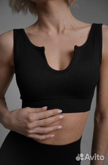 Комплект для фитнеса лосины и топ новый S-M